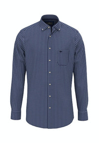 An image of the Fynch-Hatton Small Check Long Sleeve Shirt