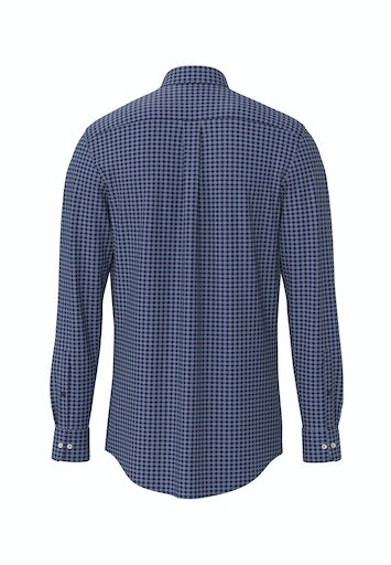 An image of the Fynch-Hatton Small Check Long Sleeve Shirt