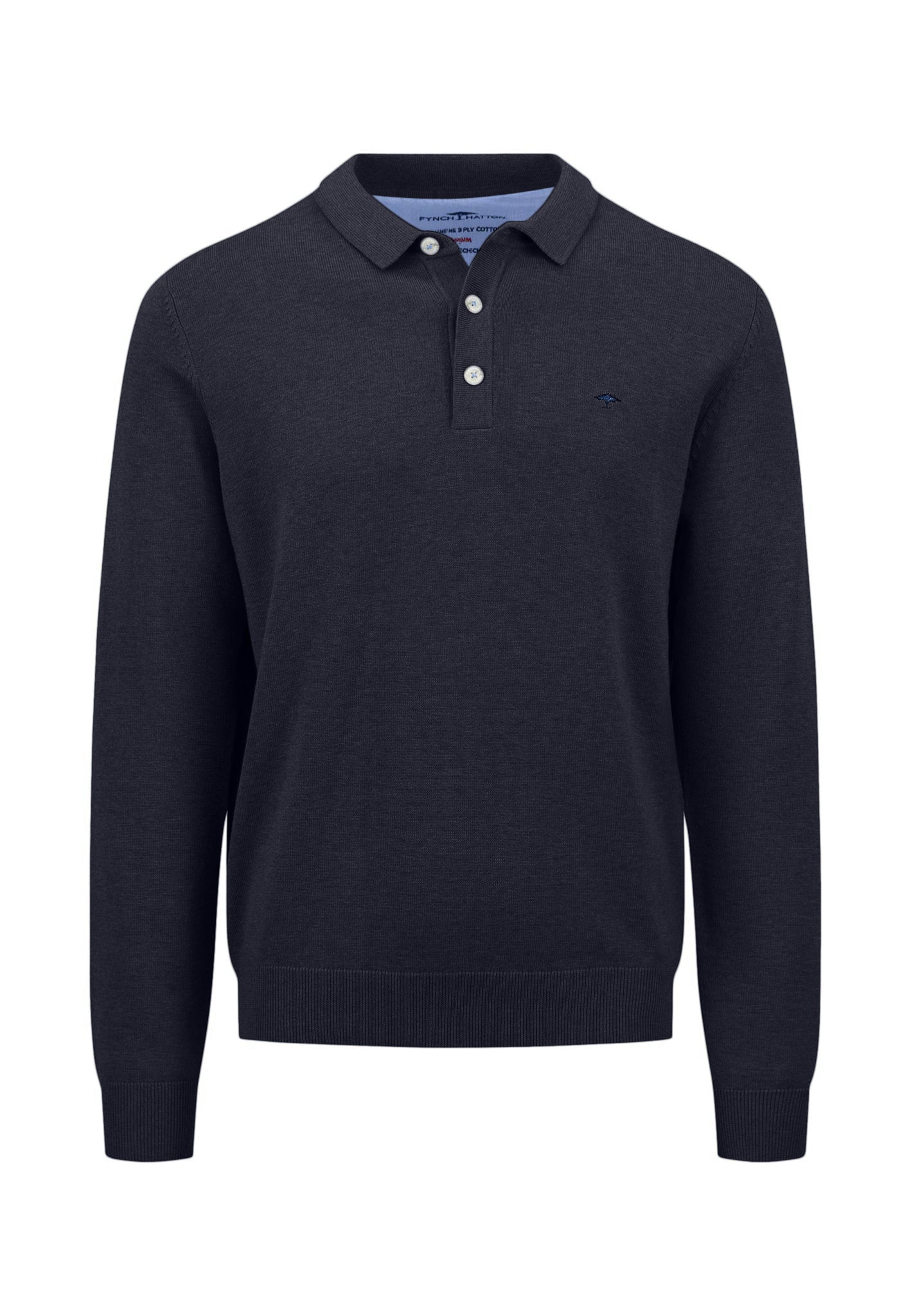 An image of the Fynch-Hatton Long Sleeve Superfine Polo