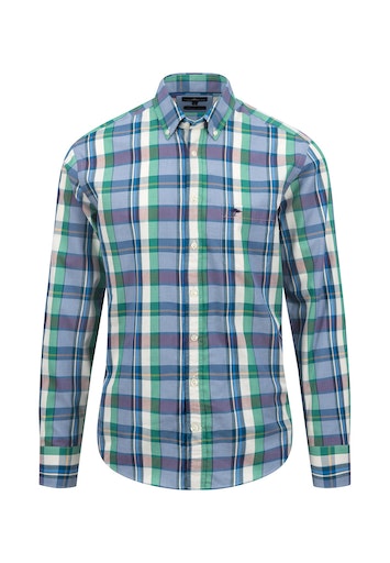 An image of the Fynch-Hatton Colourful Check Long Sleeve Shirt