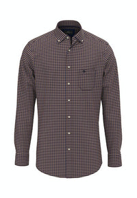 An image of the Fynch-Hatton Small Check Long Sleeve Shirt