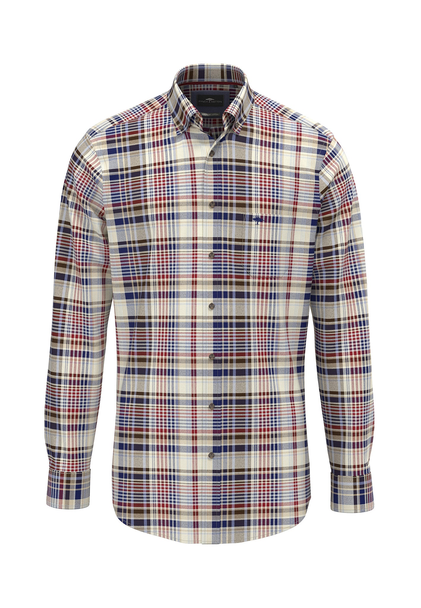 An image of the Fynch-Hatton Colorful Flannel Check Shirt