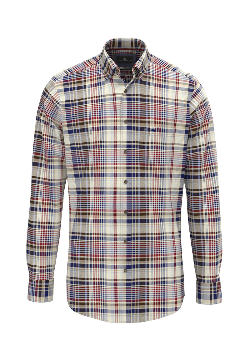An image of the Fynch-Hatton Colorful Flannel Check Shirt