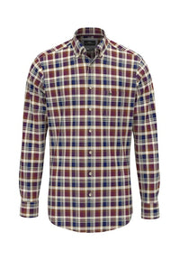 An image of the Fynch-Hatton Colourful Washed Oxford Shirt