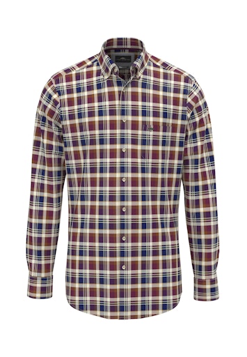 An image of the Fynch-Hatton Colourful Washed Oxford Shirt
