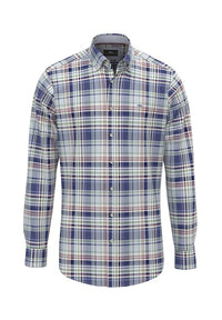 An image of the Fynch-Hatton Washed Oxford Check Shirt