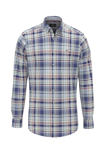 An image of the Fynch-Hatton Washed Oxford Check Shirt