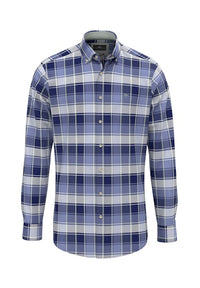 An image of the Fynch-Hatton Washed Oxford Check Shirt
