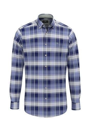 An image of the Fynch-Hatton Washed Oxford Check Shirt