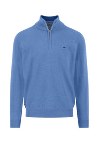 An image of the Fynch-Hatton Superfine Half Zip Sweater