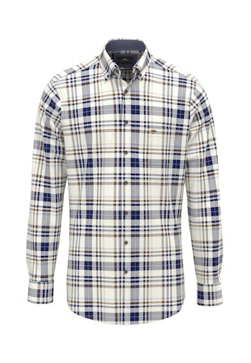 An image of the Fynch-Hatton Herringbone Check Shirt