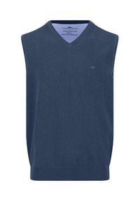 An image of the Fynch-Hatton Superfine V-Neck Cotton Knit Vest