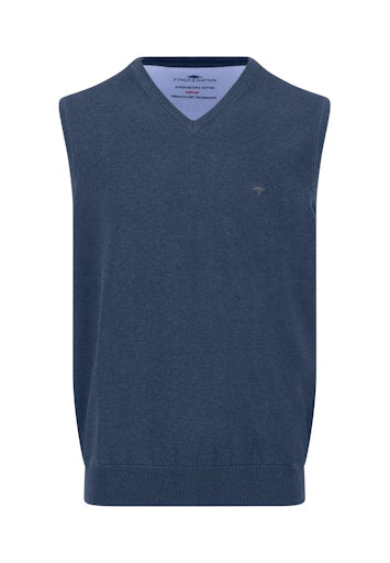 An image of the Fynch-Hatton Superfine V-Neck Cotton Knit Vest