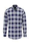 An image of the Fynch-Hatton Blue Flannel Check Shirt