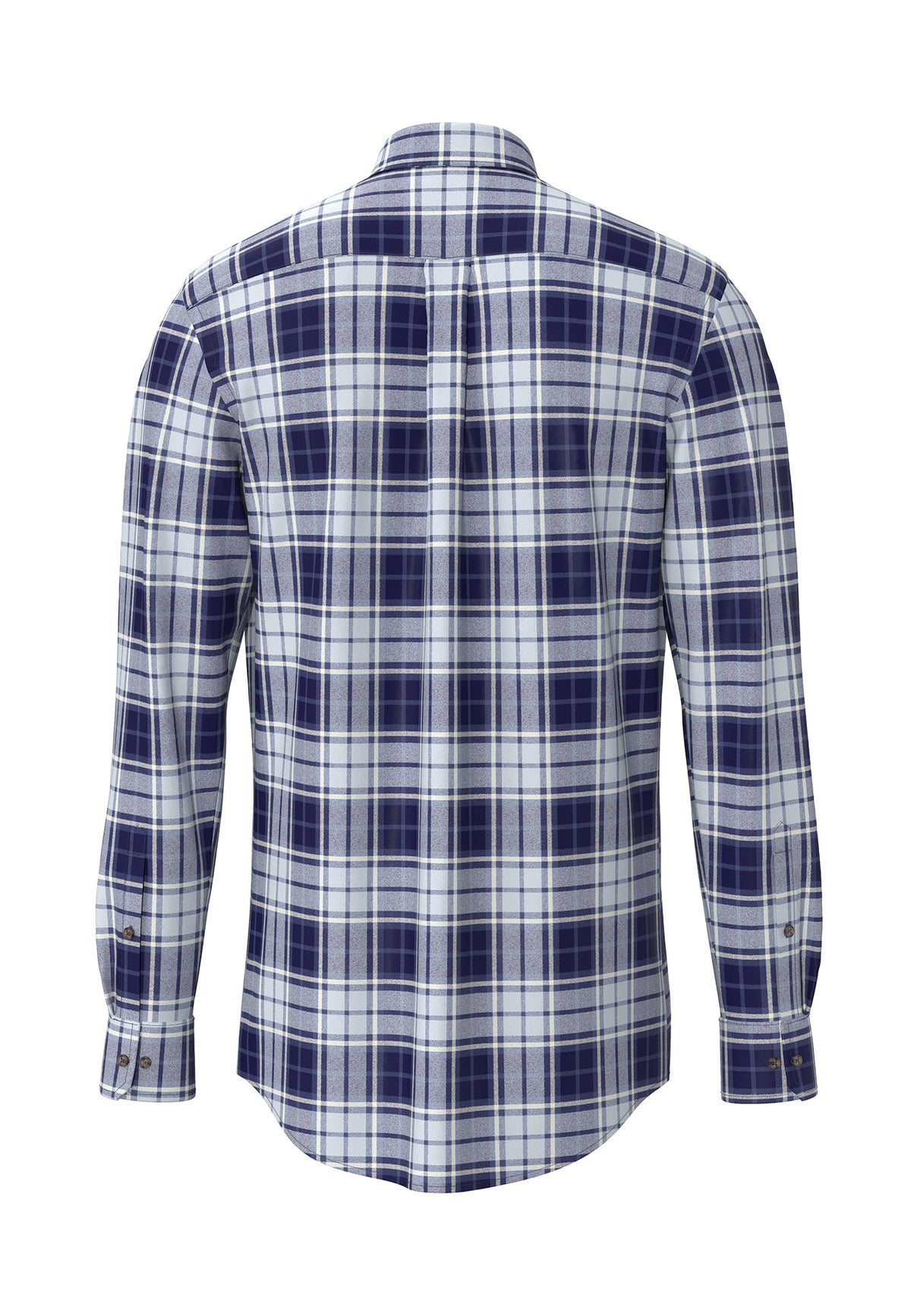 An image of the Fynch-Hatton Blue Flannel Check Shirt