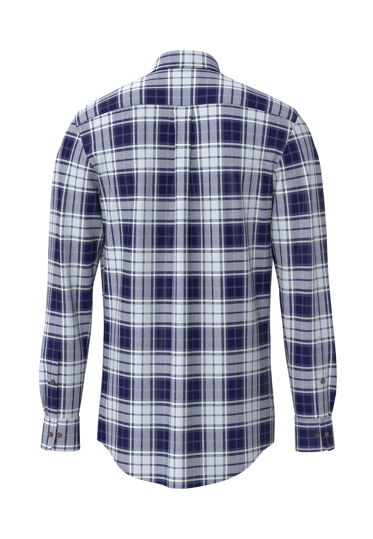 An image of the Fynch-Hatton Blue Flannel Check Shirt