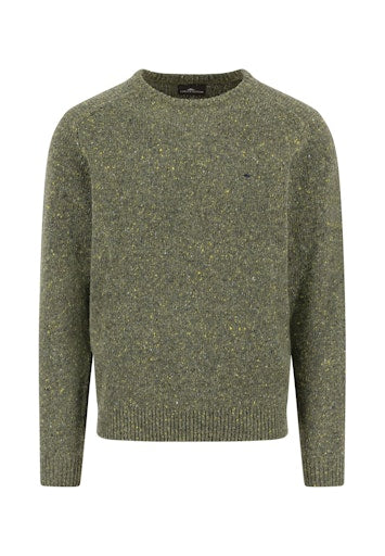 An image of the Fynch-Hatton Knitted O-Neck Donegal Sweater