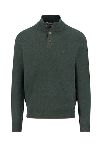 An image of the Fynch-Hatton Knitted Structure Buttoned Sweater