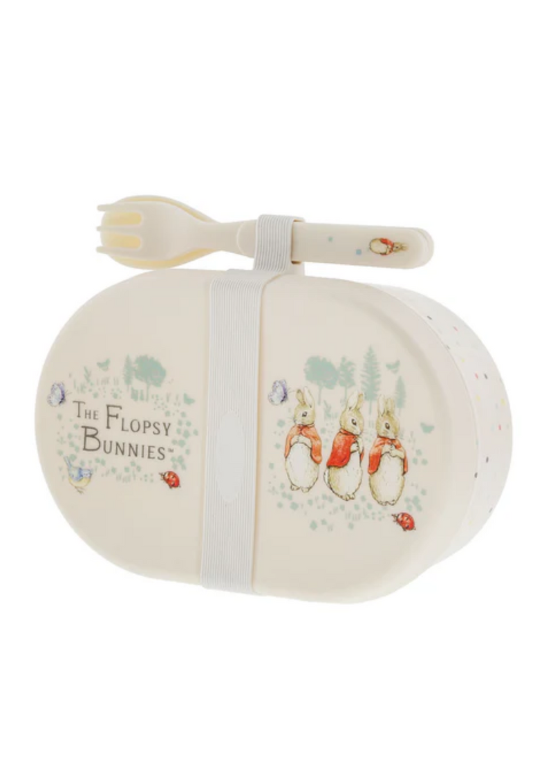 An image of the Enesco Flopsy Snack Box With Cutlery Set