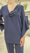 An image of the Carla Ruiz Floral Blouse & Pants Set