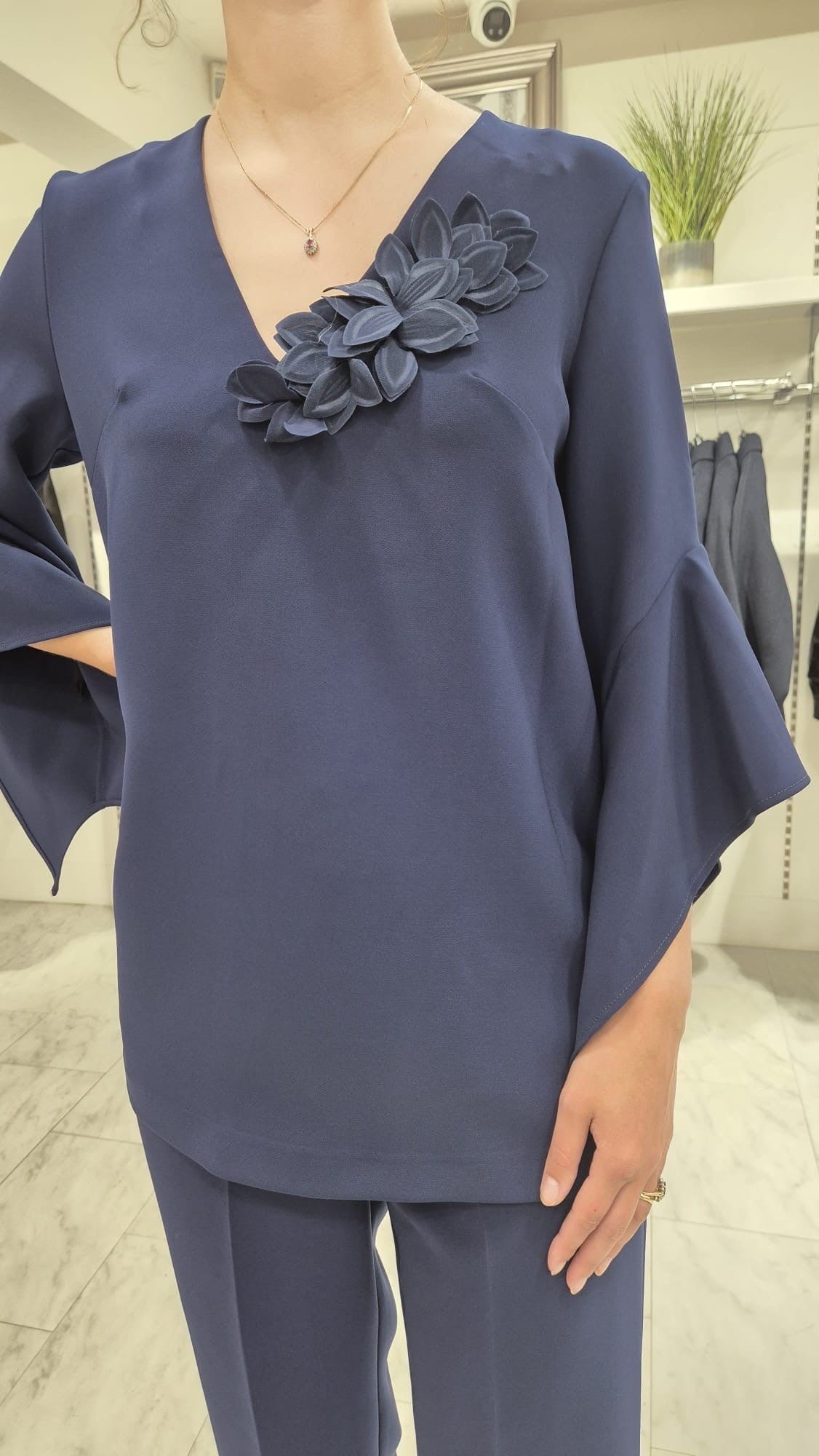 An image of the Carla Ruiz Floral Blouse & Pants Set