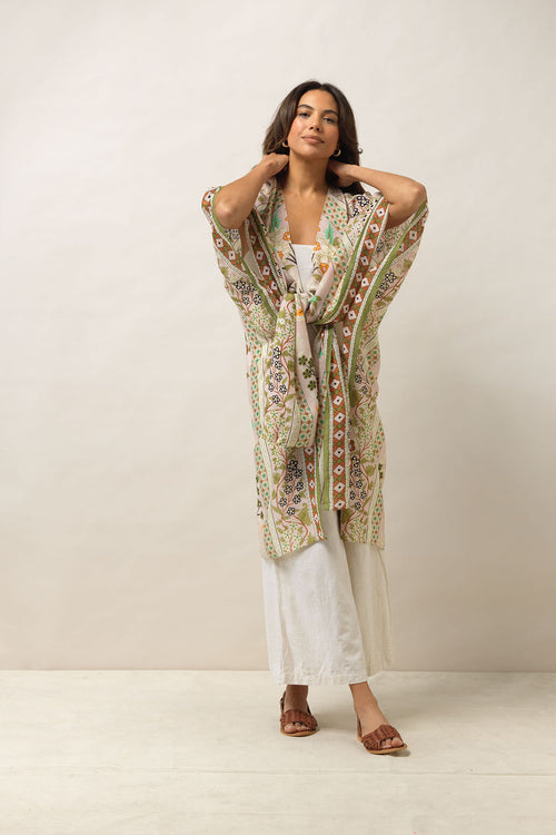 One Hundred Stars Throwover. A lightweight, shoulder cover up with an intricate design.