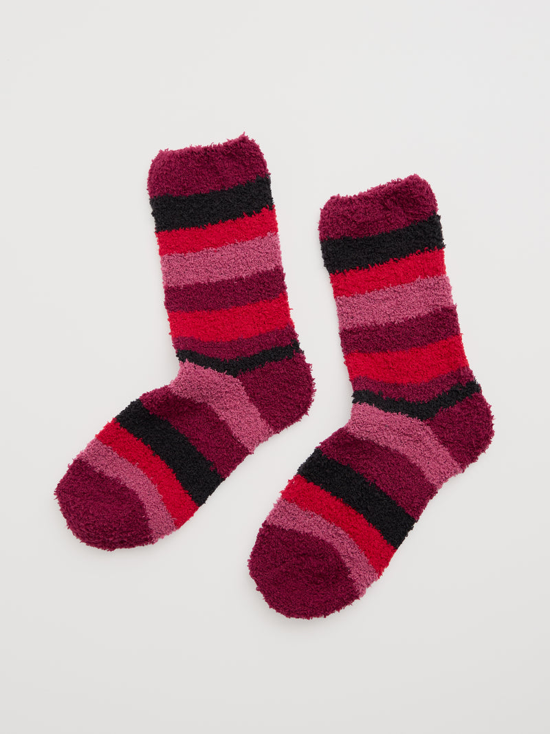 An image of the Seasalt Fluffies Socks Short Quad Breton Maritime Aniseed