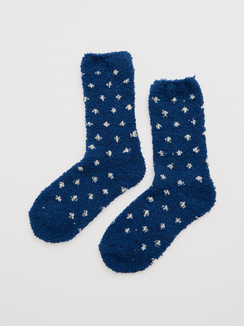 An image of the Seasalt Fluffies Socks Short Quad Breton Maritime Aniseed