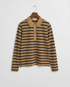 An image of the Gant Breton Striped Long Sleeve Polo Shirt