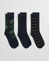 An image of the Gant Argyle And Stripe Socks 3-Pack