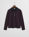 An image of the Gant Breton Striped Long Sleeve Polo Shirt