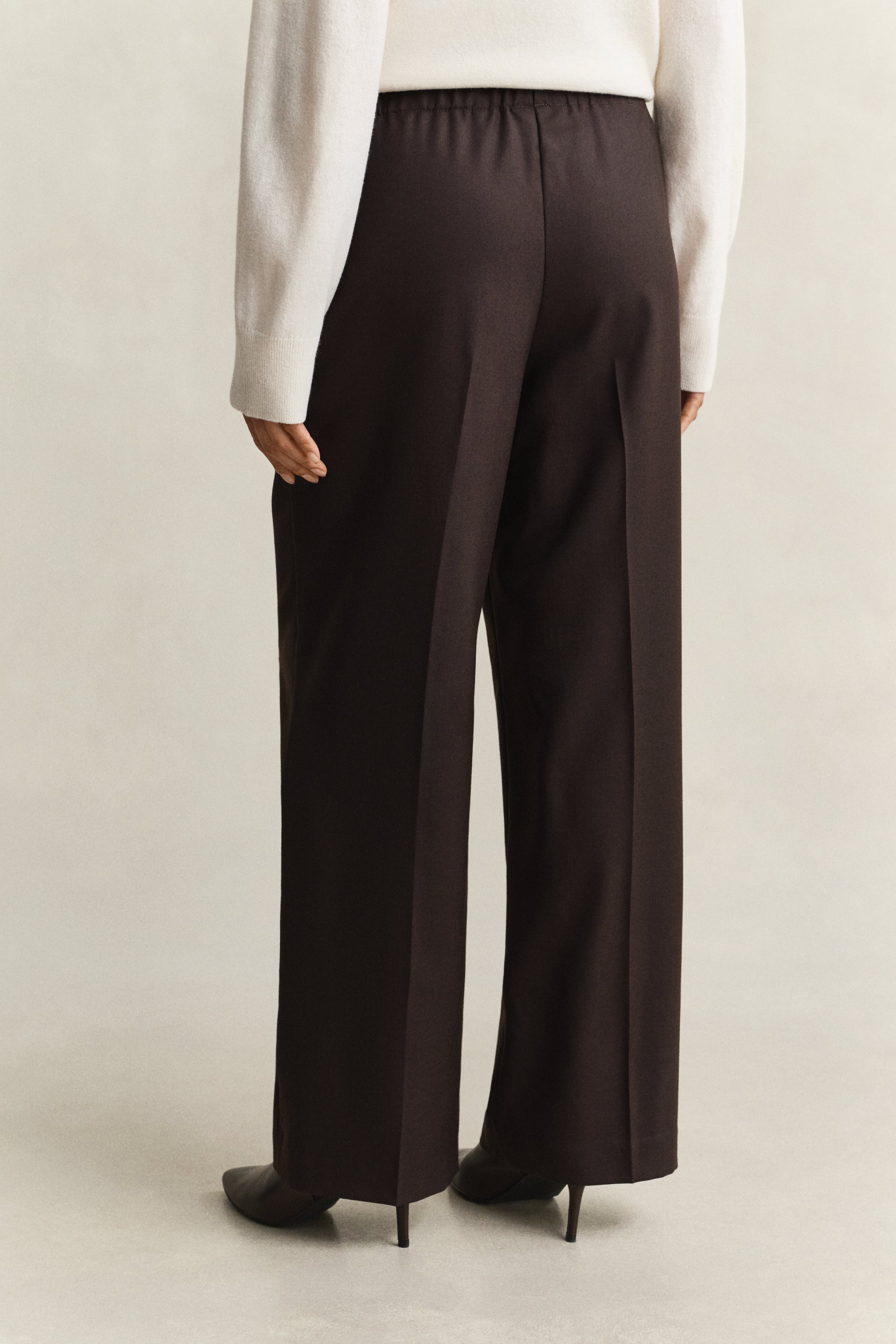 Wool Blend Pull On Pants