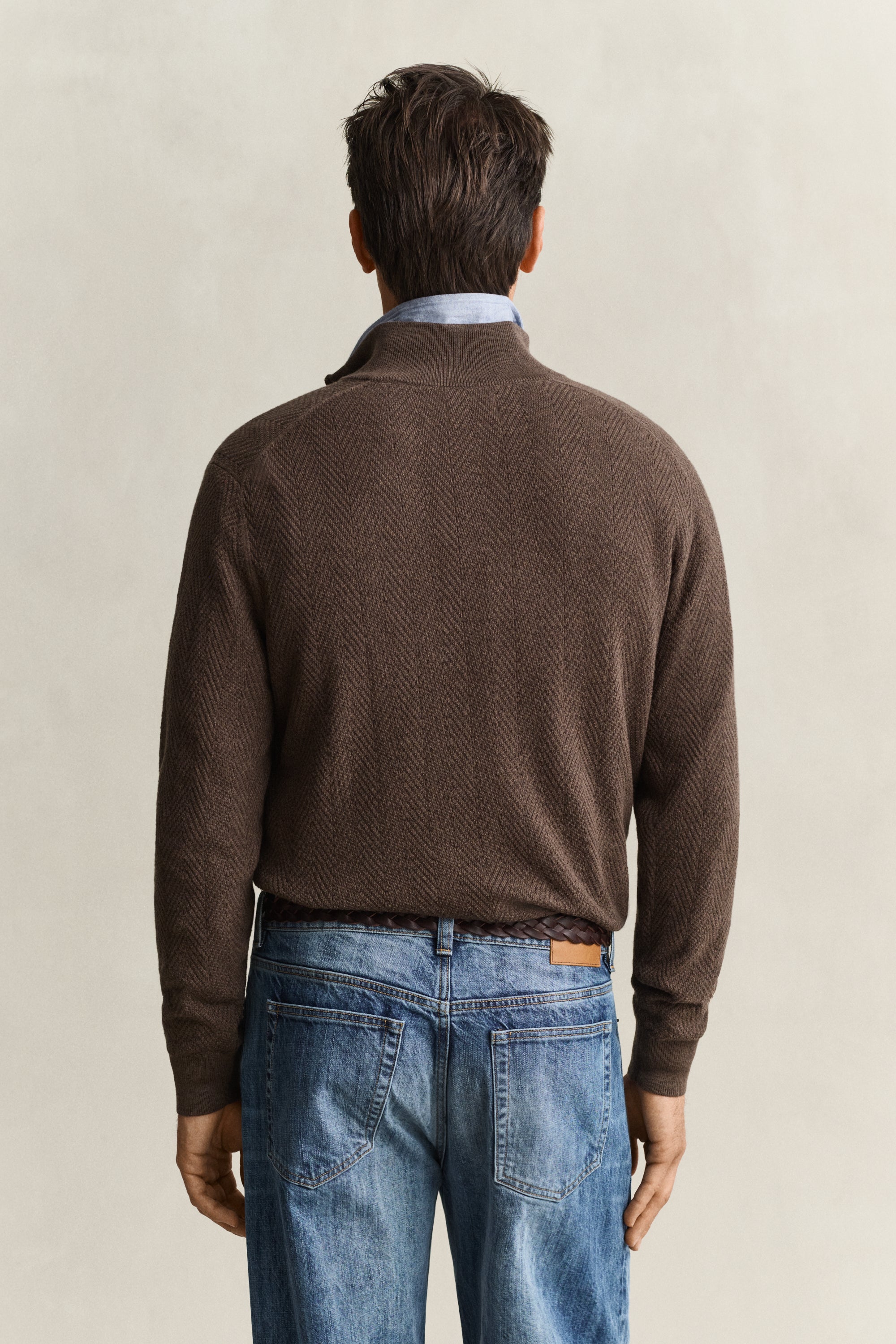 Herringbone Texture Half Zip
