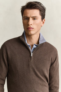 Herringbone Texture Half Zip