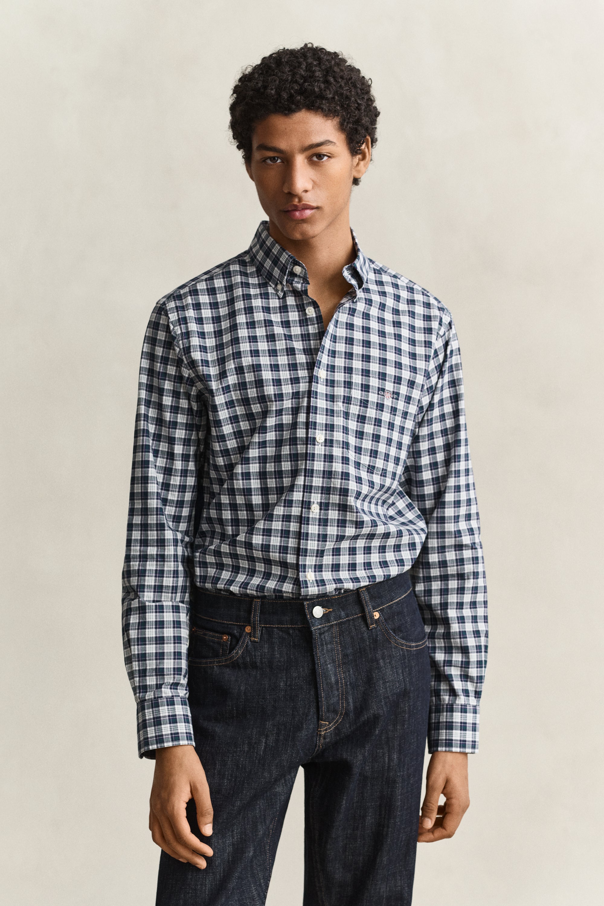 Reg Poplin Check Shirt