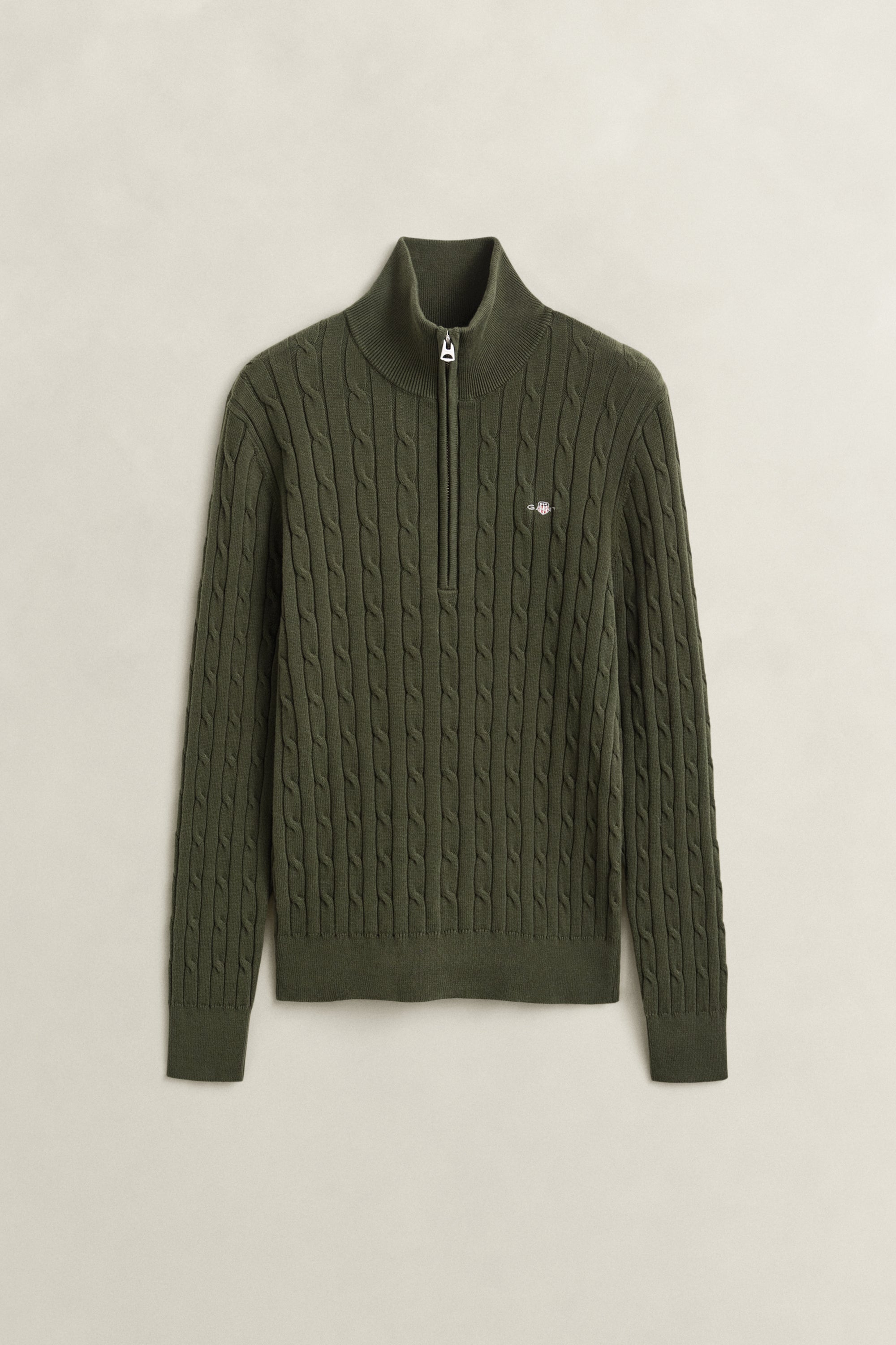 Stretch Cable Half Zip Sweater