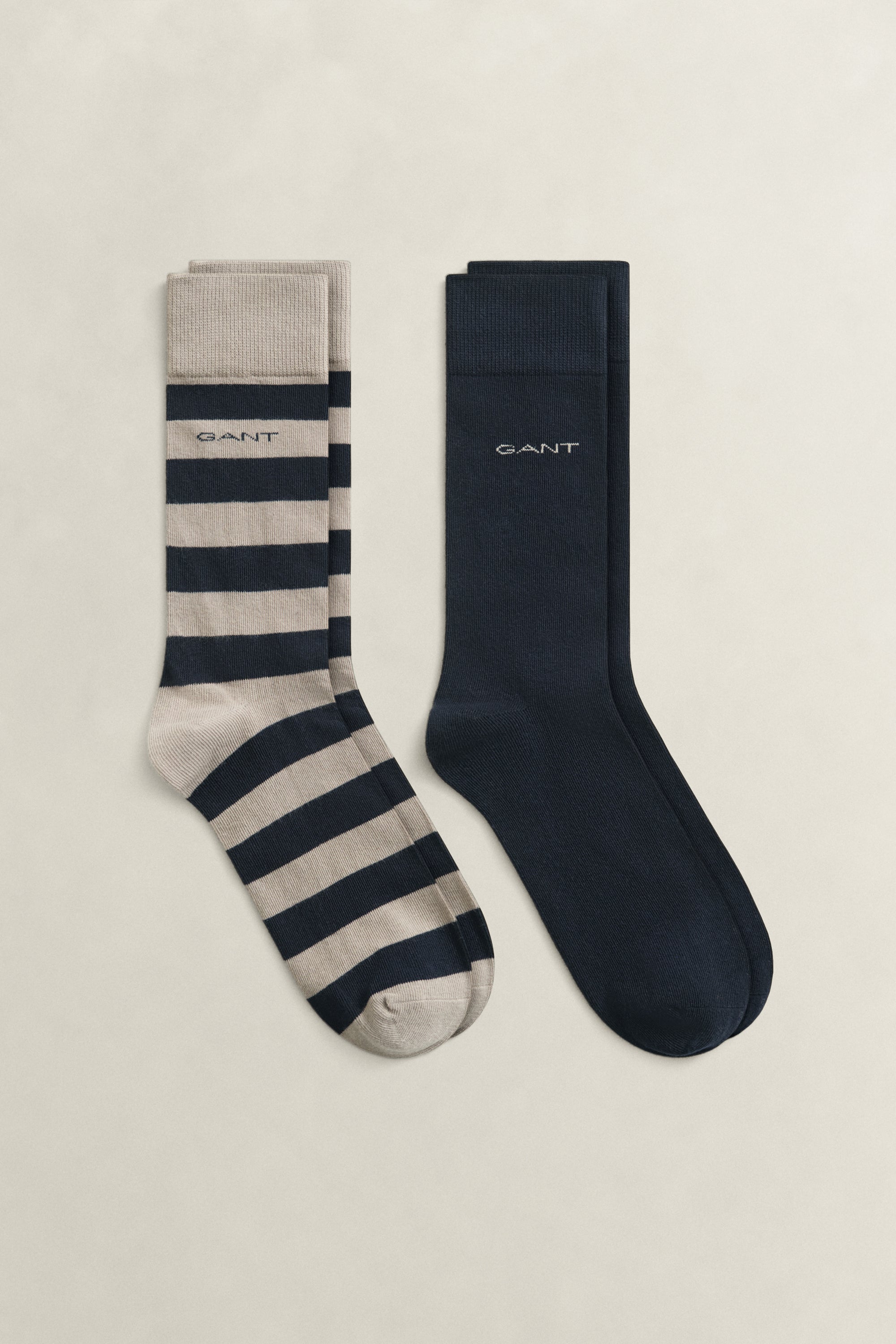 Barstripe And Solid Socks 2-Pack