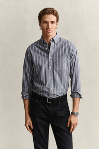 Regular Poplin Melange Stripe Shirt
