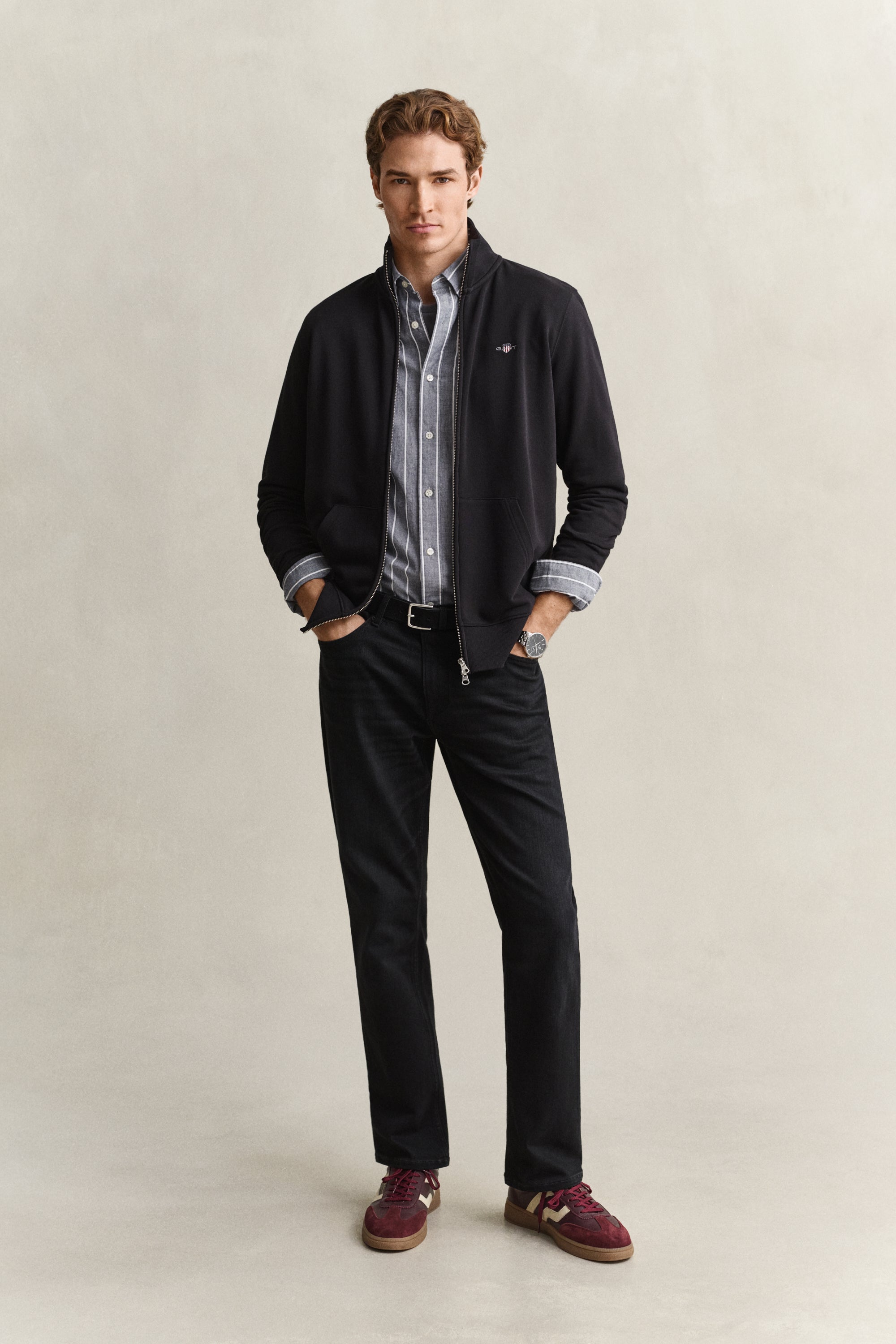 Regular Poplin Melange Stripe Shirt