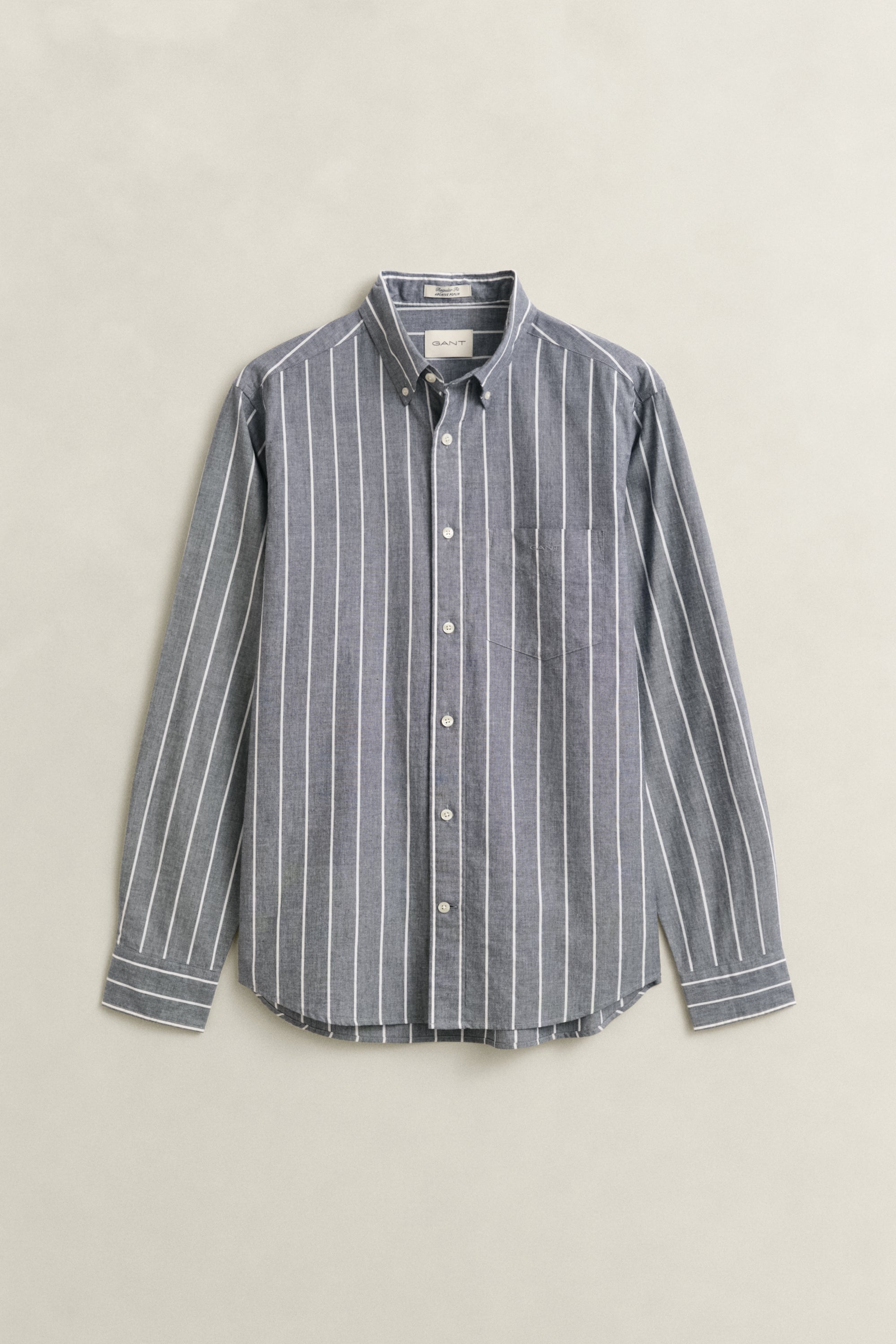 Regular Poplin Melange Stripe Shirt
