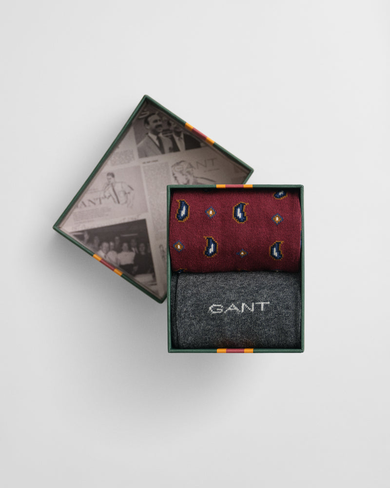 An image of the Gant Paisley Socks 2-Pack Gift Box
