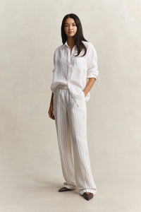 An image of the Gant Striped Linen Blend Pull On Pants