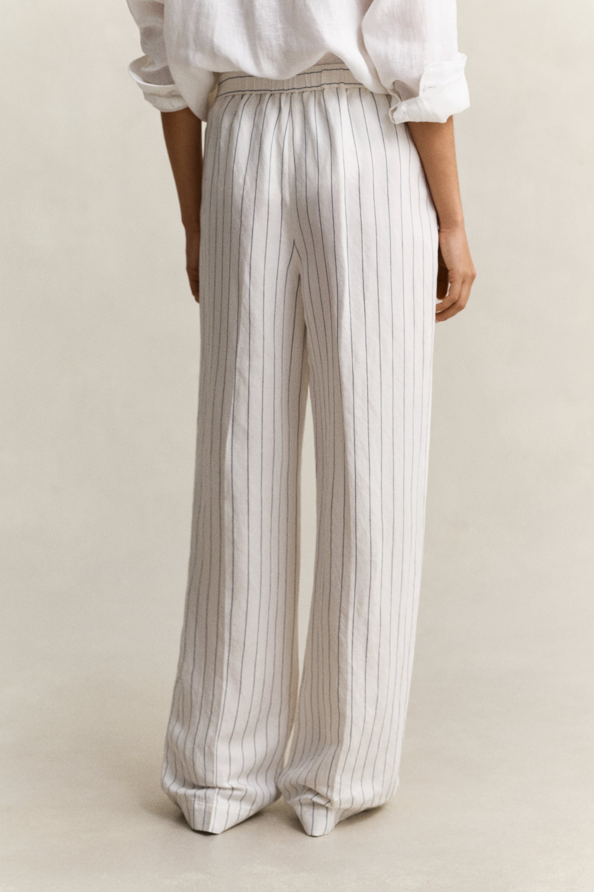 An image of the Gant Striped Linen Blend Pull On Pants