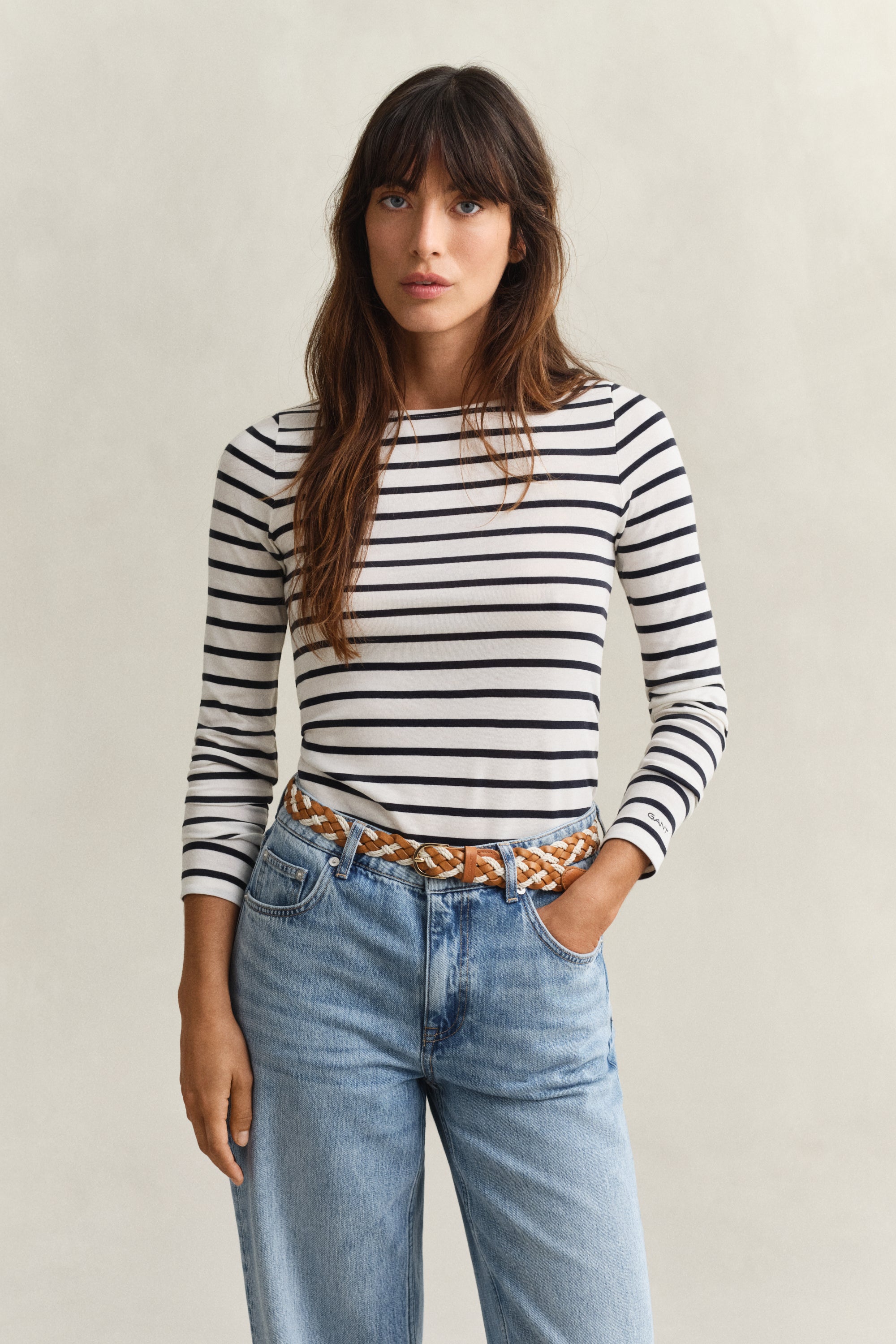 An image of the Gant Slim Breton Striped T-Shirt