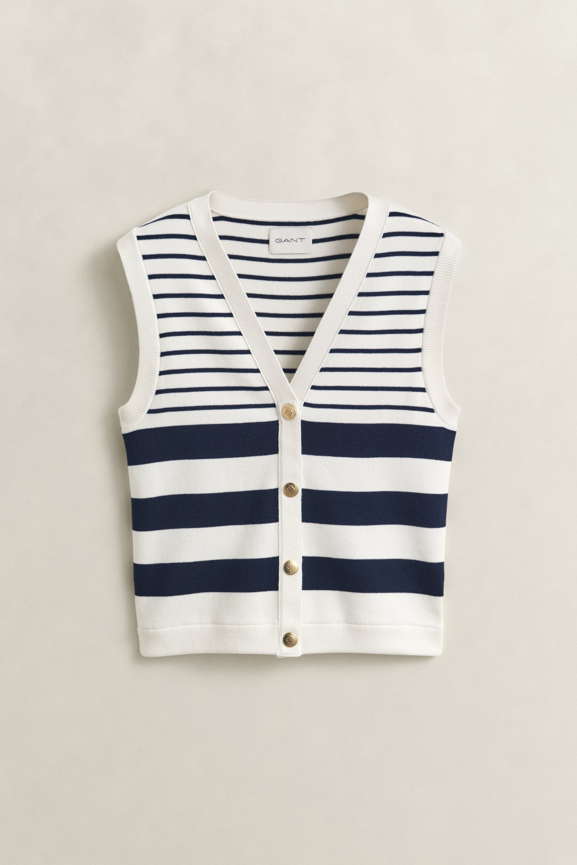 An image of the Gant Striped Knit Vest