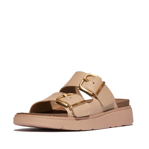 An image of the Fitflop Gen-FF Buckle Two-Bar Leather Slides