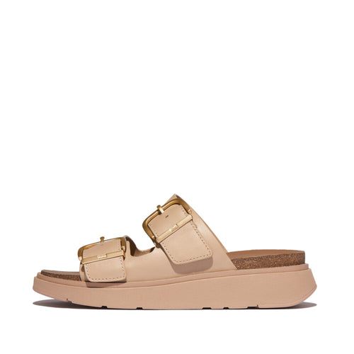 An image of the Fitflop Gen-FF Buckle Two-Bar Leather Slides