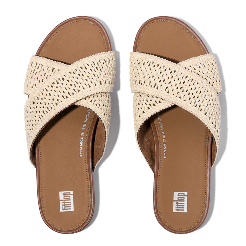 An image of the Fitflop Gracie Woven Cross Slides