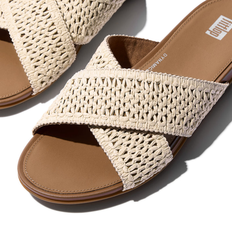 An image of the Fitflop Gracie Woven Cross Slides