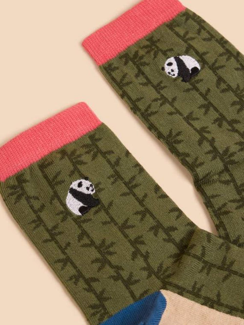 Embroidered Panda Sock
